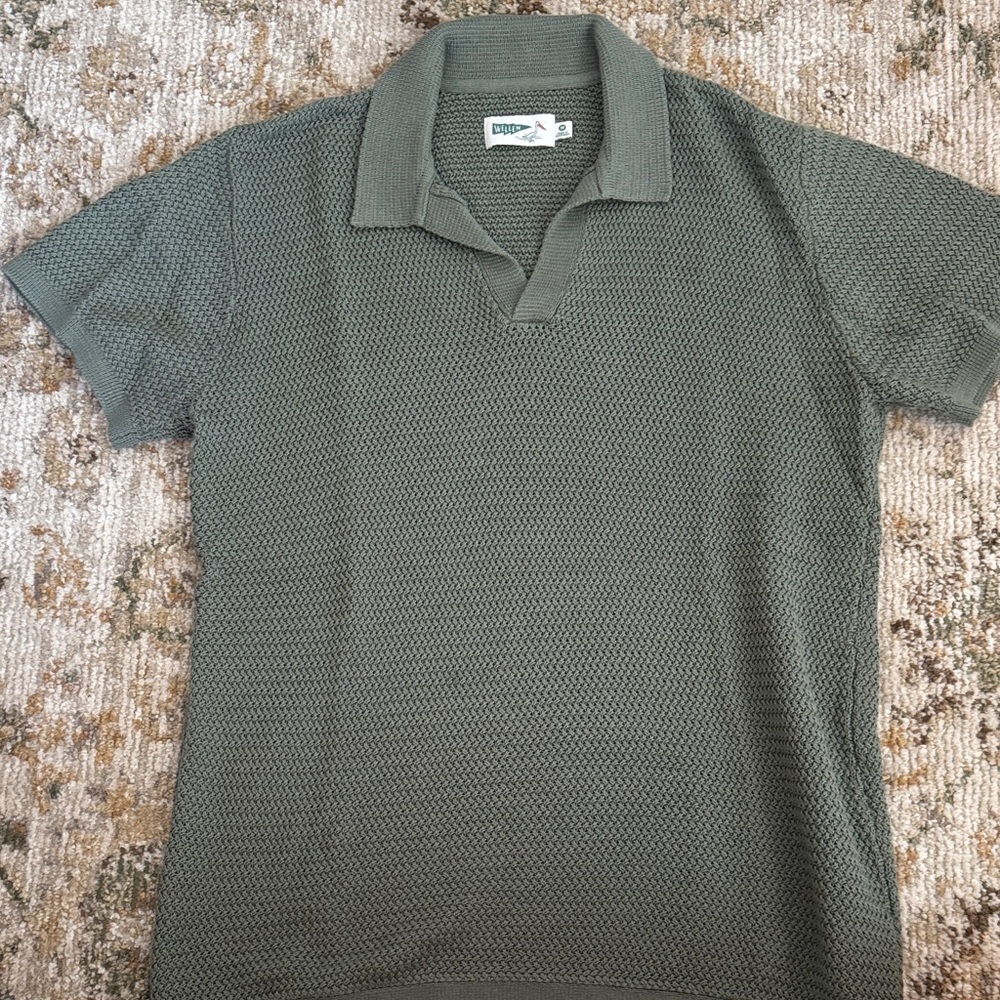 Wellen Olive Knit Polo Shirt